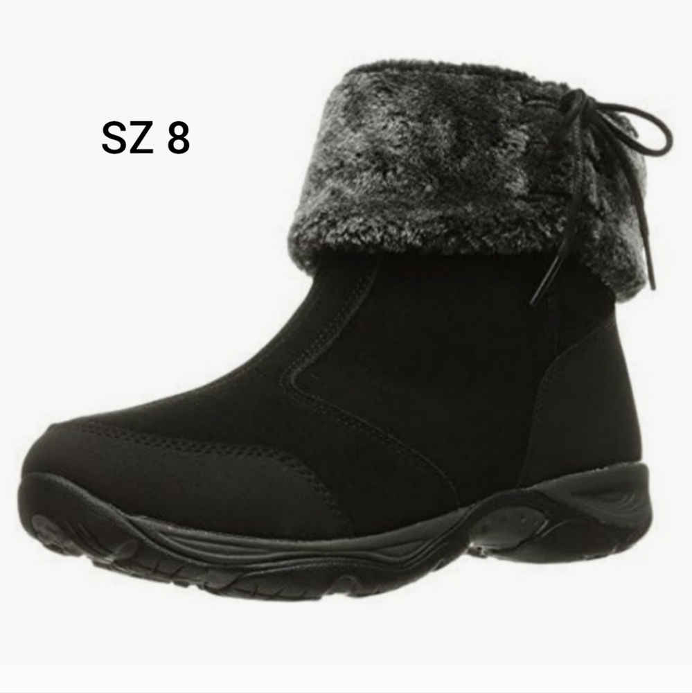 SZ 8 EASY SPIRIT EXPLORE24 BLACK BOOTS.